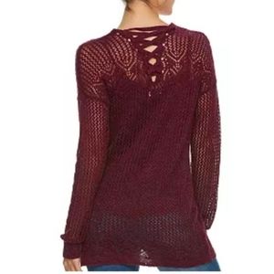 Mudd Loose Pointelle Knit Cardigan